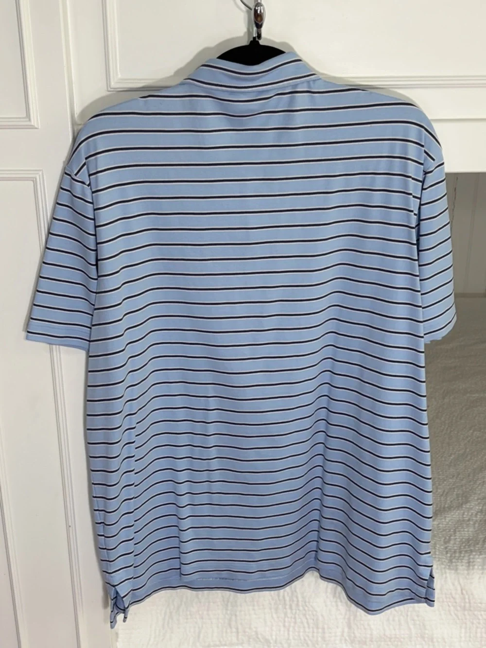 Polo Ralph Lauren Light Blue & Navy Striped Short Sleeve Polo 100% cotton (XL)